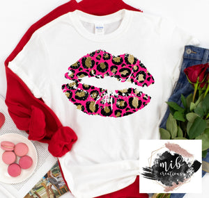 Pink & Leopard Lips shirt