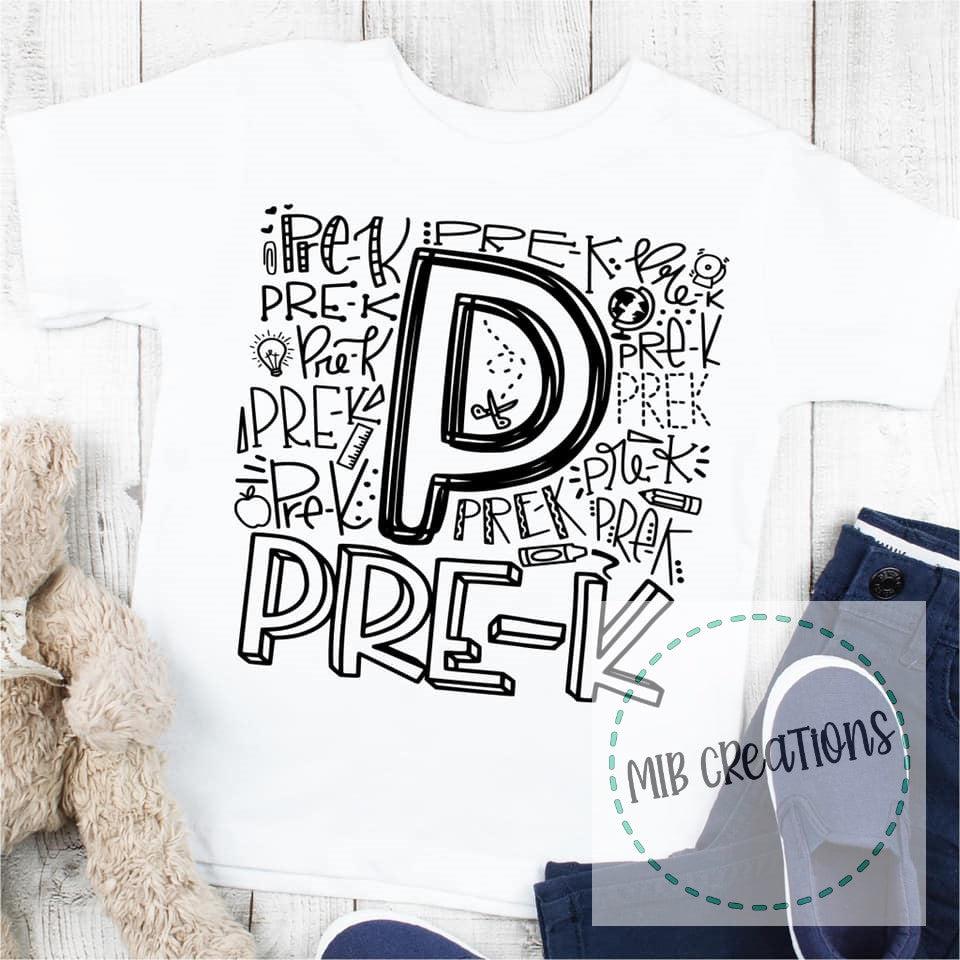 Pre-K Typography Youth Shirt