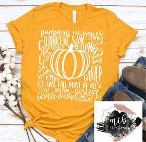 Fall Pumpkin Typography Shirt