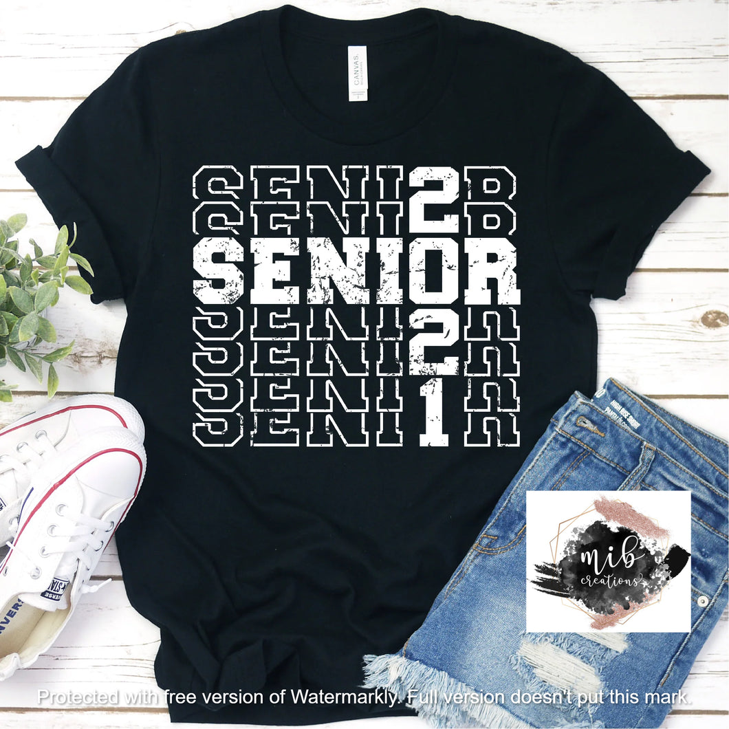 Senior 2021 Stacked Word Art Shirt