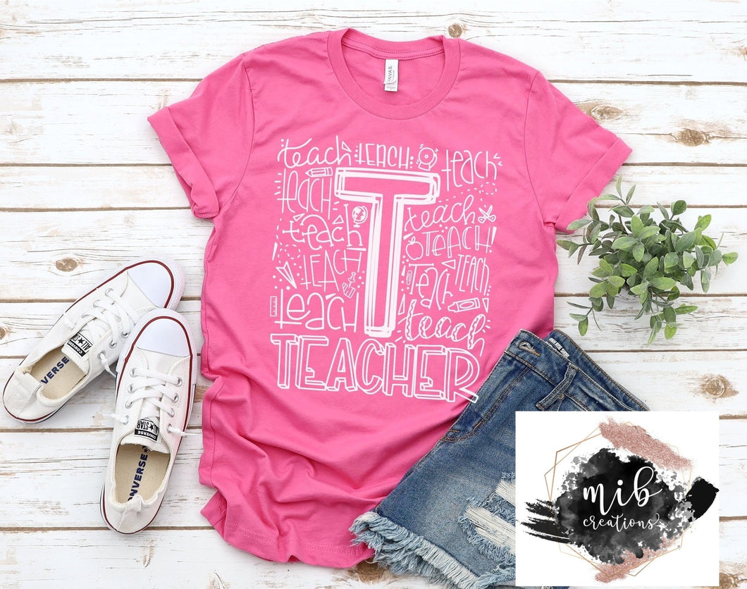 Teacher Typography Shirt