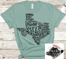 Load image into Gallery viewer, Texas Word Art Black Shirt
