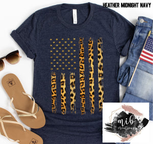 Leopard American Flag shirt